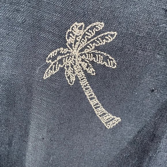 Coldwater Creek Dress Womens 3XL Black Linen Blend Sheath Sleeveless Palm Trees - Picture 4 of 10